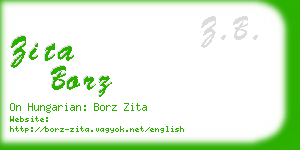 zita borz business card